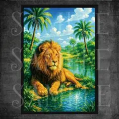 【L13】ライオン Lion A4 ポスター / アートポスター