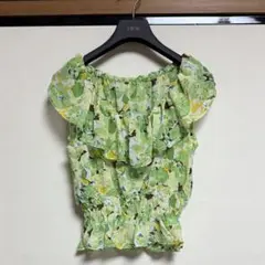 PARKGIRL 花柄 オフショルダー フリル ブラウス
