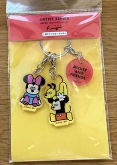 ディズニーx松本セイジ　キーリング3連アクリルキーホルダー　ミッキー &ミニー