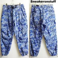 美品★　Sneakersnstuff　総柄クライミングカーゴパンツ　【M】　青