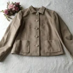 【Mademoiselle NON NON】ショートコート ミルクティ色FREE
