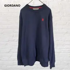 GIORDANO♡ジョルダーノ スウェット トレーナー ネイビー ロゴ刺繍 M