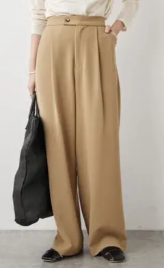 omekashi オメカシ ハイウエストワイドパンツ ベージュ 38