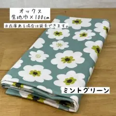《オックス》北欧風ポップフラワー ミントグリーン 花柄 女の子 入園 入学