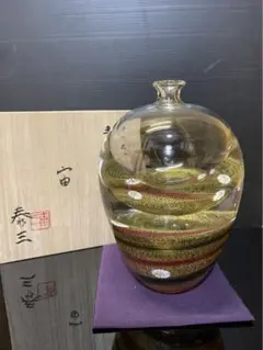 富山ガラス作家　安田泰三　宙　手吹花入
