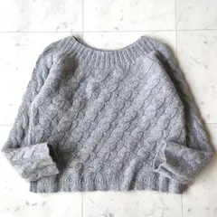 ギャルリーヴィー ざっくり ケーブル編み ボートネック ニット S セーター