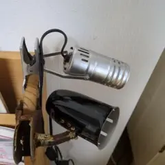 昭和レトロなクリップライト 黒と銀 125V 2本