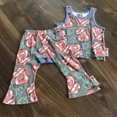 べろーんズ　パロディ　ハート　リップ　タンクトップ　フレアパンツ　セットアップ