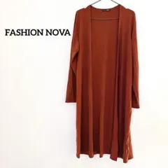 【M】 FASHION NOVA オレンジ カーディガン ロング 体型カバー