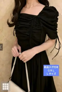 新品　グレイル 2Wayドロストリボンロングワンピース[al229b]　ブラック