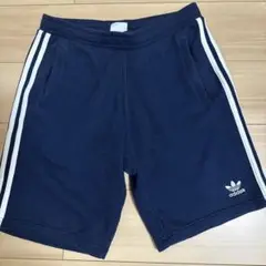 adidas 3本ライン ショートパンツ Mサイズ ネイビー