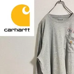【タグ刺繍】carhartt カーハート　ルーズフィット　ロンT グレー　L