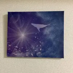 スプレーアート　クジラと宇宙