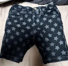 星柄ブラックハーフパンツ 100cm