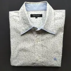 Yumi Katsuraのメンズシャツ　花柄ボタンダウン半袖シャツ　ブルー　M