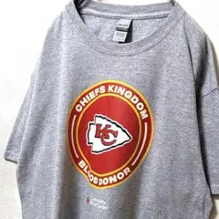 ギルダン カンザスシティチーフスブラッドドナー Tシャツ グレー灰色 L古着