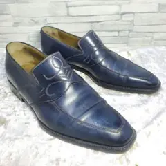 【美品】✨STEFANOBI 24.5cm 革靴 ビジネス ネイビー 5.5