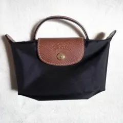 【新品未使用】LONGCHAMP ル プリアージュ ハンドル付きポーチ ブラック