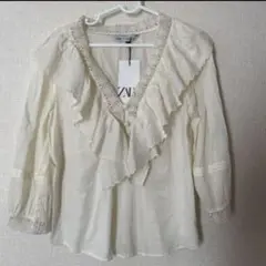 タイムセール❣️新品❤︎ZARA❤︎フリル ブラウス シャツ トップス