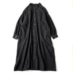 08mab ゼロハチマブ スタンド襟デニムドロップショルダー2WAYワンピース