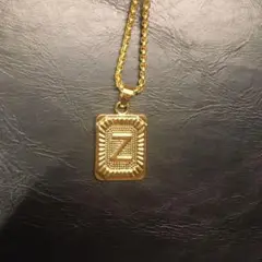 【Z】イニシャル ネックレス 刻印 ゴールド プレゼント ステンレス ペア