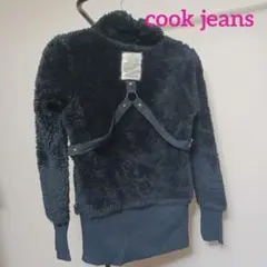 cook jeans ボアブルゾン コート パラシュート ベルト ブラック