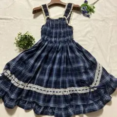 ベイビーザスターズシャインブライト フリル ブルーチェックJSK