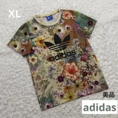 Adidas アディダス　半袖　カットソー　Tシャツ　花柄　総柄　美品