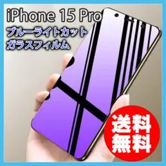 iPhone 15Pro ブルーライトカット ガラスフィルム 一式セット ◆