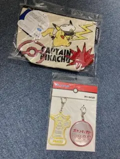 3coins ポケモン　刺繍ポーチ&キーホルダーセット