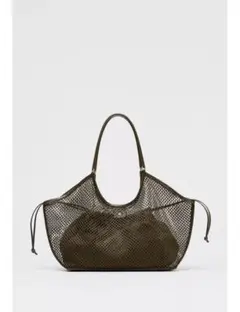 【今期完売品】ZARA メッシュ ショッパー トート バッグ ブラウン