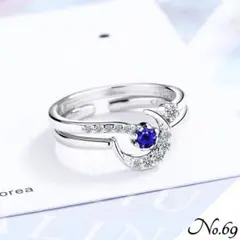 【新品】三日月デザインダブルリング アクセサリー 指輪 シルバー レディース