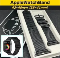 Apple Watch Bandナイロンバンド ブラック42〜45mm箱付き②
