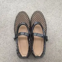 黒 メッシュデザイン サンダル