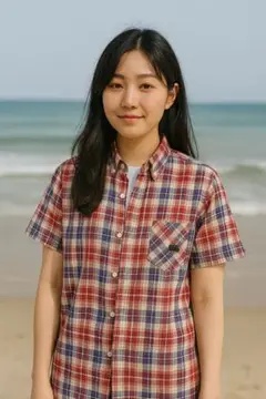 ネバートラスト CHECK ROUND COLLER S/S SHIRT