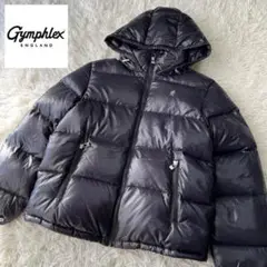 【美品】ジムフレックス ブラックダウンジャケット ワンポイントロゴ M