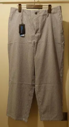 グリーンノート　ストライプ ワイドパンツ 19号