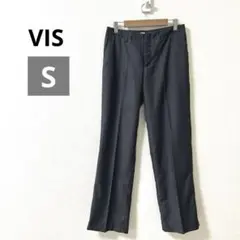 ビス　スラックス　レディース　センタープレス　グレー　オフィス　通勤　無地　S