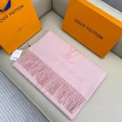 LOUIS VUITTON ピンク マフラー フリンジ付き