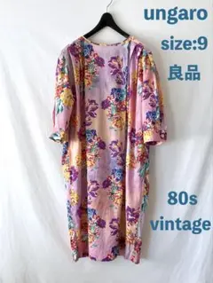 良品 ungaro ウンガロ ヴィンテージ フラワープリント 9