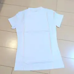 半袖Tシャツ 白 無地 Lサイズ モックネック コットン 綿