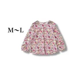 総柄プルオーバーブラウス 【M〜L】 花柄 マルチカラー