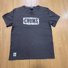 CHUMS ブラック Tシャツ Sサイズ　スミクロ　花柄