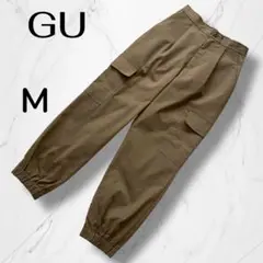 【GU】ジーユー　カーゴジョガーパンツ Mカーキ　オリーブ　タック付き　ポケット
