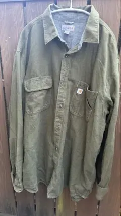 Carhartt リラックスフィット 長袖ネルシャツ XL オリーブ