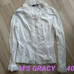 M'S GRACY フリルブラウス 白