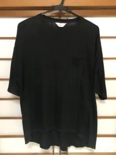 UNUSED オーバーサイズ ポケットTシャツ ブラック