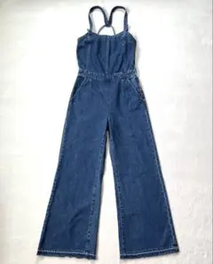 MOUSSY レースアップ デニムサロペット サイズ2 ジャンプスーツ