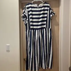 ❣️限定セール❣ストライプ フリル袖 AラインワンピースJp3XL（2XL）
