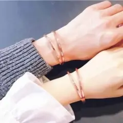 男女ペアセット☆バングル 男女兼用 ブレスレット 韓国オルチャン ピンクゴールド